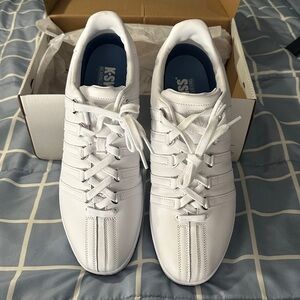 K-Swiss Men's White Lace-Up Classic Sneakers